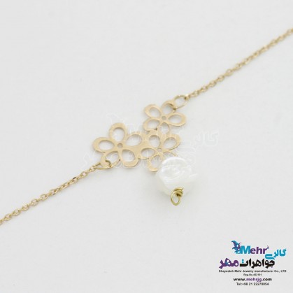 Gold anklet - apple blossom design-MA0143